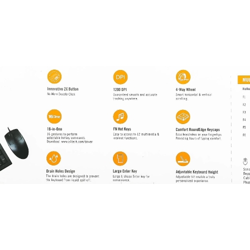 Комплект клавиатура+мышь A4Tech KR-8520D проводной, USB, 1200 DPI, чёрный