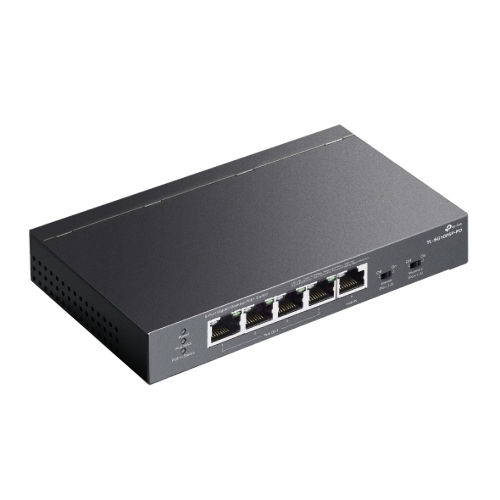 Коммутатор настольный TP-Link TL-SG1005P-PD с 5 гиг. портами (1 порт с входящим PoE++, 4 порта с исходящим PoE+), бюджет PoE: 9, 21, 47 или 66 Вт (зависит от используемого стандарта входящего PoE)