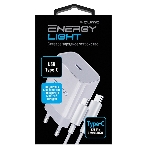 Сетевое зарядное устройство Qumo Energy light PD 20Вт, (модель 0105), USB Type-C PD, + кабель 1м. Type-C на Type-C, белый
