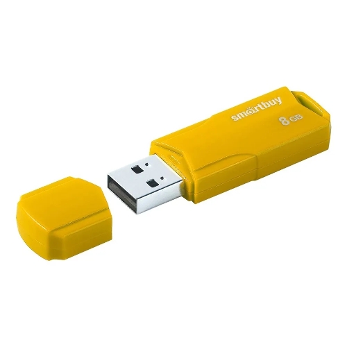 Флешка USB Smartbuy CLUE Yellow (SB8GbCLU-Y), 8Gb, USB 2.0, R/W 15/5, желтый
