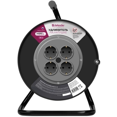 Удлинитель на катушке Defender ExtR2G-01-30 6А, 30 м, б/з - катушка
