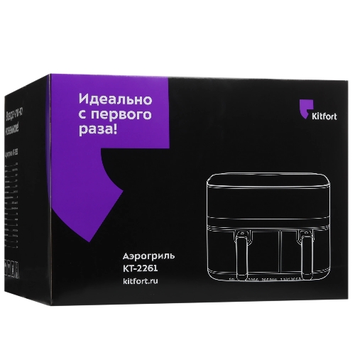 Аэрогриль Kitfort КТ-2261 черный, 2700 Вт, 8.2 л, сенсор, 8 программ