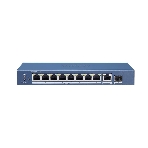 Коммутатор Hikvision DS-3E0510P-E/M, 8×1 Гбит/с PoE+ + 1×1 Гбит/с + 1×1 Гбит/с SFP, неуправляемый