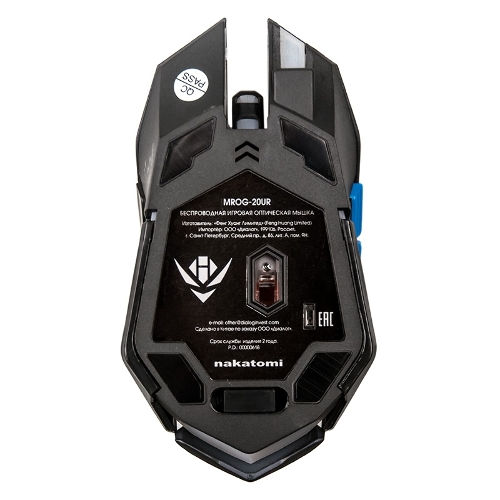 Мышь беспроводная Nakatomi MROG-20UR черный, 2400 dpi, радиоканал, USB, кнопки - 6