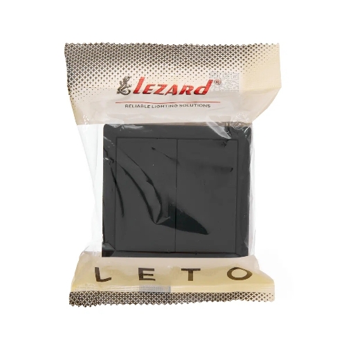 Выключатель 2-клав. LETO черный бархат LEZARD 752-4200-101
