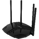 Роутер Mercusys MR70X AX1800 Dual-Band WiFi 6 Router, 574 Mbps at 2.4 GHz + 1201 Mbps at 5 GHz,4× Fixed External Antennas, 3× Gigabit LAN Ports, 1× Gigabit WAN Port, 1024-QAM, OFDMA, Router/Access Point Mode, MU-MIMO, WPA3, TWT, BSS Color