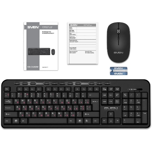 Комплект клавиатура + мышь SVEN KB-C3200W беспроводные клавиатура и мышь, черные