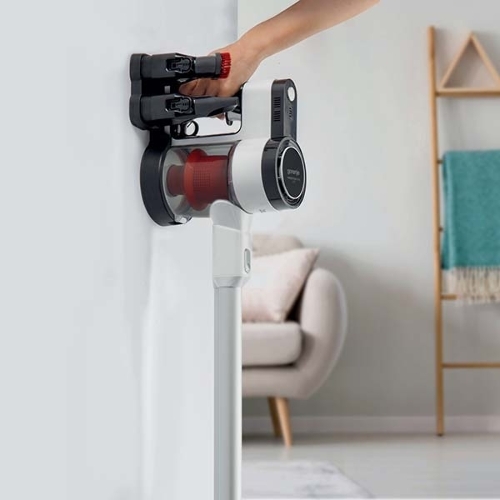 Пылесос вертикальный Gorenje SVC216FMLW белый/черный, питание от аккумулятора, 25 Вт, уборка сухая, пылесборник 0.5 л