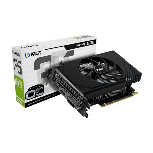 Видеокарта Palit RTX 3050 STORMX OC 6Gb NVIDIA GeForce RTX 3050 6Gb PCI-E 4.0 96bit GDDR6 1042/14000 DVIx1 HDMIx1 DPx1 HDCP Ret