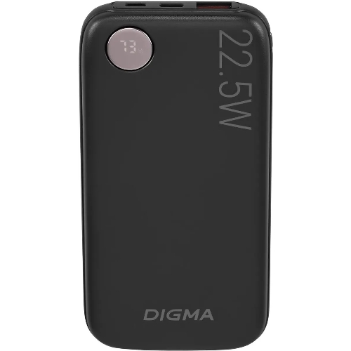 Портативный аккумулятор Digma DGPF10B 10000mAh QC3.0/PD3.0 22.5W 3A USB-A/USB-C черный