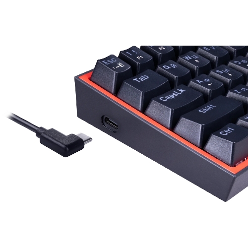 Клавиатура Redragon Fizz проводная, USB Type-A, чёрный/красный