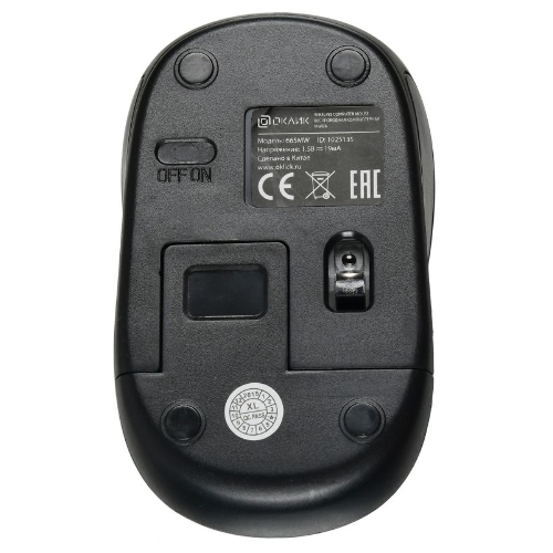Мышь беспроводная Oklick 665MW черный/красный, 1000 dpi, радиоканал, USB, кнопки - 3