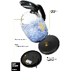 Чайник электрический Kitfort КТ-625-1 1.7л. 2200Вт черный/голубой (корпус: стекло)