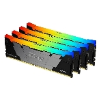 Оперативная память Kingston Fury Renegade, DDR4, 64GB (4x16GB), 3600MHz, CL16, DIMM, с радиатором, RGB, серебристый/черный