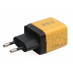 Сетевое зарядное устройство с дисплеем Cablexpert MP3A-PC-53, 35Вт GaN, QC3.0/PD3.0, 1хUSB, 1хType-C, желтый, коробка