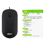 Мышь проводная Acer OMW122 черный, 1200 dpi, USB, кнопки - 3