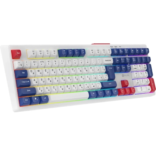 Клавиатура Oklick 725G проводная, USB Type-A, белый/красный