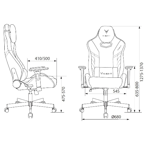 Кресло Knight Thunder 5X черный, экокожа, 120 кг, механизм качания