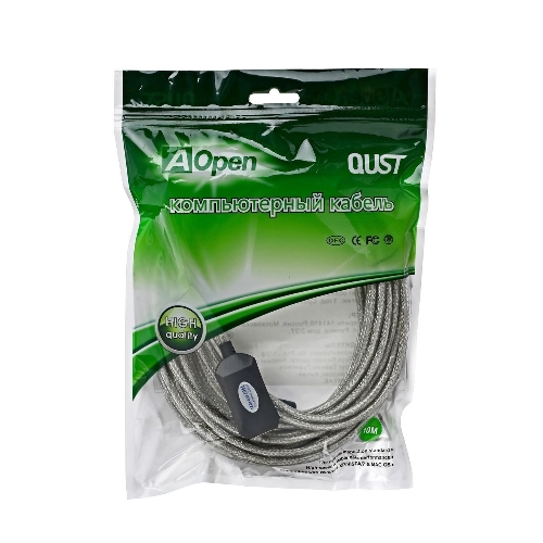 Кабель AM/AF USB2.0 10м AOpen удлинитель активный(с усилителем) USB2.0-repeater, ACU823-10M