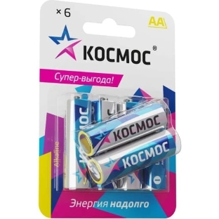Элемент питания Космос алкалиновый AA/LR06 BP-6 (блист.6шт)