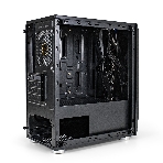 Компьютерный корпус Minitower ExeGate Mistery R2-NPX400 (mATX, БП 400NPX с вент. 12 см, 2*USB+1*USB 3.0, аудио, черный, 1 вент. 12см с RGb подсветкой и полоса на передней панели, боковая панель - закаленное стекло)