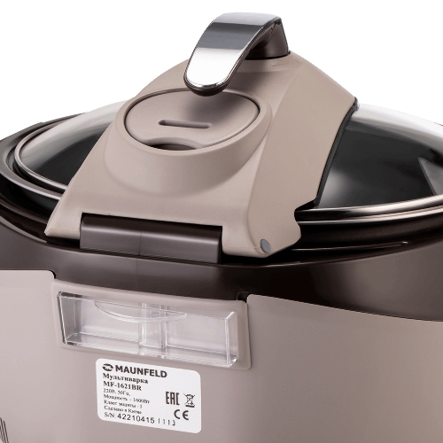 Мультиварка Maunfeld MF-1621BR коричневый/бежевый/черный, 5 л, 1600 Вт, сенсорное, 30 программ