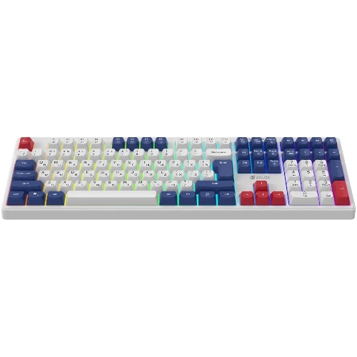 Клавиатура Oklick 725G проводная, USB Type-A, белый/красный
