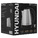Чайник электрический Hyundai HYK-S1030 1.7 л, 2200 Вт, серебристый матовый/черный (корпус: металл)