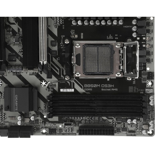 Материнская плата Gigabyte B850M DS3H, AM5, AMD B850, 4xDDR5, 4xSATA, 2xM.2, 1xPCIe 5.0 x16, 1xPCIe 3.0 x4, 1xHDMI, 2xDP, 1x 2.5Gb LAN, 3xUSB-A 3.2 Gen 1, 1xUSB-A 3.2 Gen 2, 4xUSB-A 2.0, 1xUSB-C 3.2 Gen 2, 3x3.5 мм, 7.1, mATX