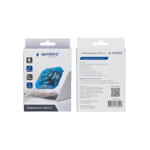 USB-концентратор Gembird UHB-C224, USB 2.0, USB 4-port, USB