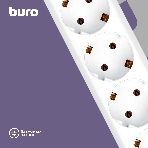 Сетевой фильтр Buro 600SH-16-1.8-W 1.8 м, 6 розеток, белый, коробка