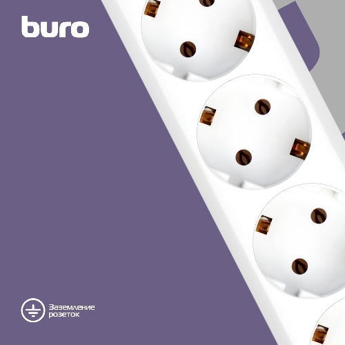 Сетевой фильтр Buro 600SH-16-1.8-W 1.8 м, 6 розеток, белый, коробка