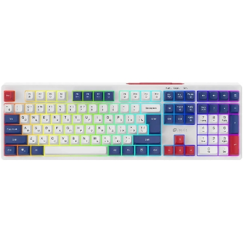 Клавиатура Oklick 725G проводная, USB Type-A, белый/красный