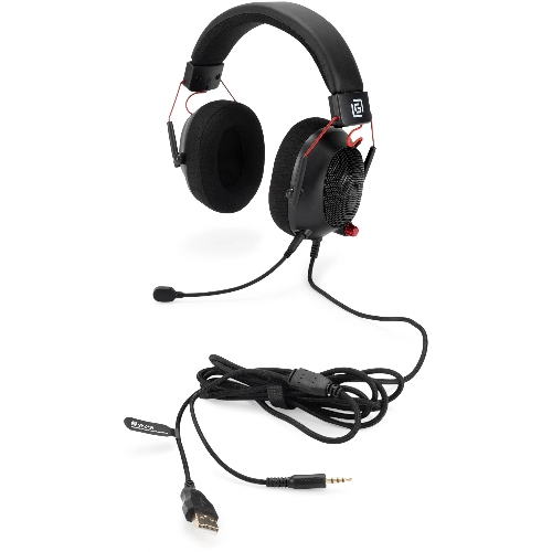 Гарнитура Oklick HS-L305G чёрный, проводная, USB, подсветка