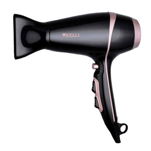 Фен Kelli KL-1129 черный/розовый, 2400 Вт