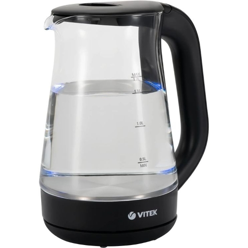 Чайник электрический Vitek VT-8803 1.7 л, 2200 Вт, черный корпус: стекло