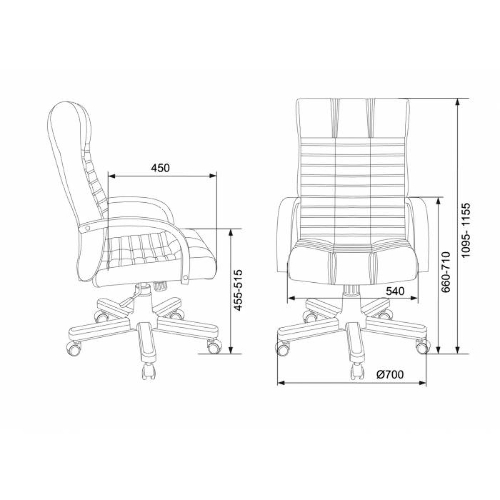 Кресло Бюрократ KB-10WALNUT/B/LEATH черный, кожа