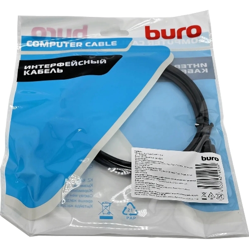 Кабель Buro ver1.4 USB Type-C (m) DisplayPort (m) 1.5м черный