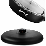 Чайник электрический Kitfort КТ-625-1 1.7л. 2200Вт черный/голубой (корпус: стекло)
