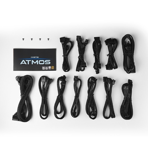 Блок питания, Chieftec, Atmos CPX-750FC, 750Вт, 80 PLUS GOLD, 120мм, черный