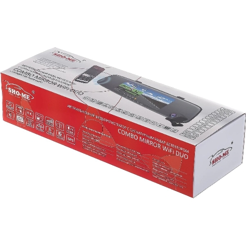 Видеорегистратор Sho-Me Combo Mirror WiFi Duo, 1920x1080, 7", с камерой заднего вида, GPS/ГЛОНАСС, Wi-Fi, G-сенсор, датчик движения, GPS-информатор