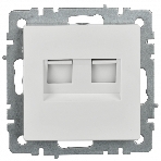 Розетка компьютерная двойная IEK BRITE РК10-2-БрБ RJ45 кат.5E белый