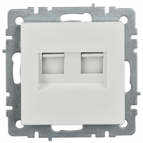 Розетка компьютерная двойная IEK BRITE РК10-2-БрБ RJ45 кат.5E белый