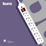 Сетевой фильтр Buro 600SH-16-1.8-W 1.8 м, 6 розеток, белый, коробка