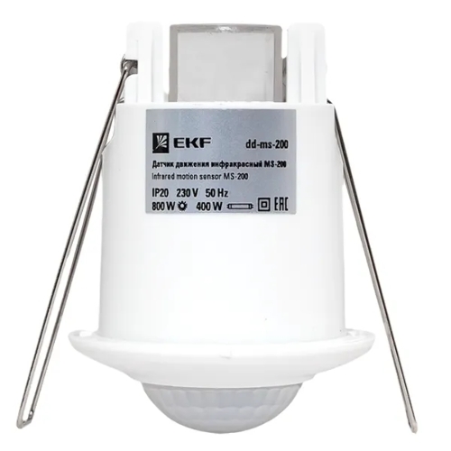 Датчик движения EKF dd-ms-200 (ИК) MS-200 встраиваемый 800 Вт 360 град. до 6 м IP20