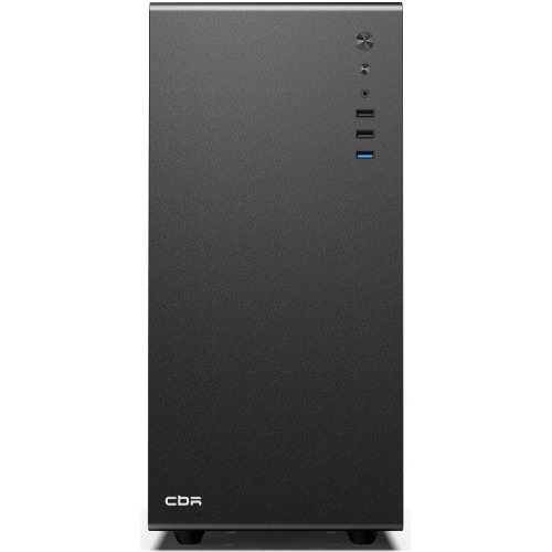 Компьютерный корпус CBR mATX Minitower V500, без БП, 1хUSB 3.0, 2хUSB 2.0, HD Audio+Mic, закаленное стекло, черный [PCC-MATX-V500-WPSU