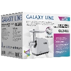Мясорубка электрическая Galaxy GL 2411 белый, 1200 Вт, 1.3 кг/мин, реверс, защита от перегрузки, металлический лоток, насадки - 5