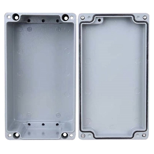 Корпус ACD XG387 Metal case IP65, 200x120x80мм, металлический, 3 отверстия (28 + 28 + 23мм) с резиновыми заглушками, серебристый, совместим с Raspberry Pi 3B, 3B+, 4, Orange Pi