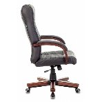 Кресло Бюрократ KB-10WALNUT/B/LEATH черный, кожа
