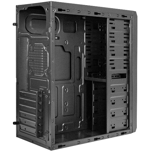 Компьютерный корпус Miditower ExeGate UN-605B-UNS450 (ATX, БП UNS450 с вент. 12см, 2*USB, аудио, блокировка, черный)